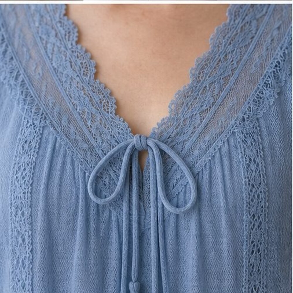 Blue Ruffle Blouse - Picture 4 of 6